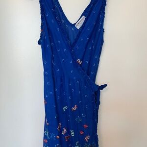 One Season (Australian brand) vibrant blue wrap dress with flowers